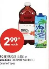 Shoppers Drug Mart PC beverages or vita coco coconut water offer