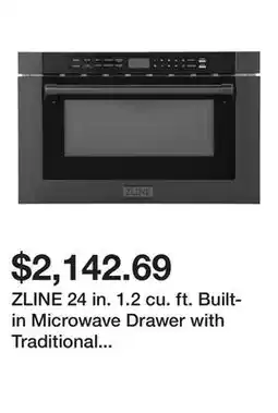 Wayfair ZLINE 24 in. 1.2 cu. ft. Built-in Microwave Drawer with Traditional Handle MWD-1-BS-H offer