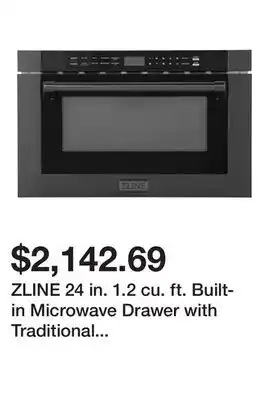 Wayfair ZLINE 24 in. 1.2 cu. ft. Built-in Microwave Drawer with Traditional Handle MWD-1-BS-H offer