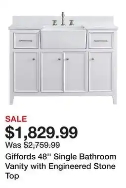 Wayfair Giffords 48'' Single Bathroom Vanity with Engineered Stone Top offer