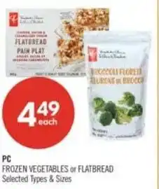 Shoppers Drug Mart PC frozen vegetables or flatbread offer
