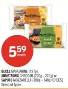Shoppers Drug Mart Becel margarine and armstrong cheddar offer
