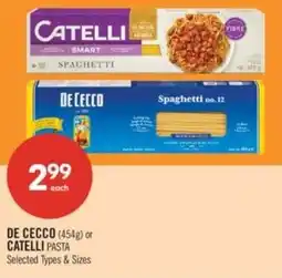 Shoppers Drug Mart De cecco or catelli pasta offer