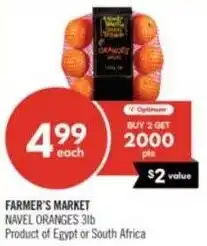 Shoppers Drug Mart Farmer's market navel oranges offer