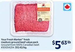 Walmart Your Fresh Market fresh medium ground beef value pack offer