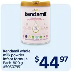 Walmart Kendamil whole milk powder infant formula offer
