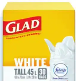 Walmart Glad white kitchen garbage bags offer
