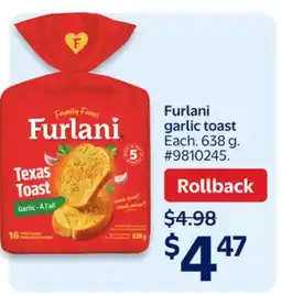 Walmart Furlani garlic toast offer