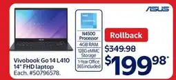 Walmart ASUS Vivobook Go 14 L410 14 FHD laptop offer