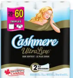Walmart Cashmere bathroom tissue 30 = 62, 253 sheets per roll or UltraLuxe 20 = 60, 198 sheets per roll offer
