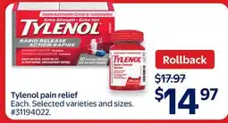 Walmart Tylenol pain relief offer