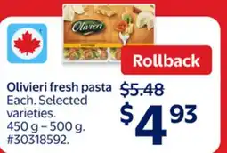 Walmart Olivieri fresh pasta offer