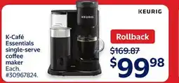 Walmart K-Cafe Essentials single-serve coffee maker offer
