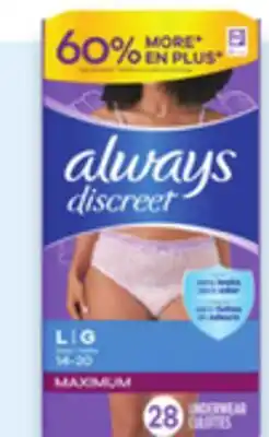 Walmart Always Discreet incontinence underwear offer