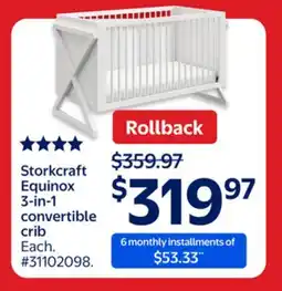 Walmart Storkcraft Equinox 3-in-1 convertible crib offer