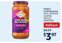 Walmart Patak's cooking sauce offer
