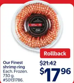 Walmart Our Finest shrimp ring offer