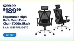 Walmart Ergonomic High Back Mesh Desk Chair,300lb,Black offer