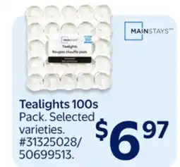 Walmart MAINSTAYS Tealights 100s offer