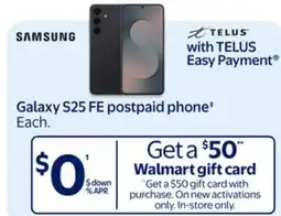 Walmart Galaxy S25 FE postpaid phone‡ offer