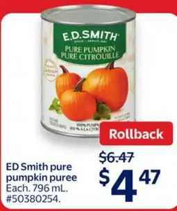 Walmart ED Smith pure pumpkin puree offer
