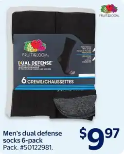Walmart Men's dual defense socks 6-pack offer