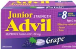 Walmart Junior chewable Advil 40s offer