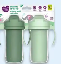 Walmart Parent's Choice Insulated Slippy cup with Straw and Handles 2-Pack offer