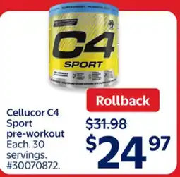 Walmart Cellucor C4 Sport pre-workout offer