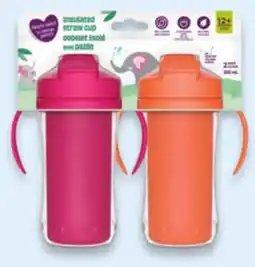 Walmart Parent's Choice Insulated Sippy Cup with Straw and handles 2-pack offer