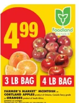 No Frills FARMER'S MARKET MCINTOSH or CORTLAND APPLES, 4 LB BAG or ORANGES, 3 LB BAG offer