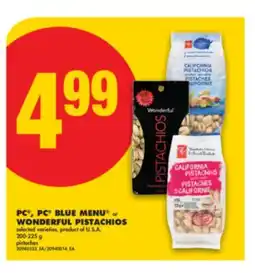 No Frills PC , PC BLUE MENU OR WONDERFUL PISTACHIOS, 200-225 G offer