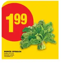 No Frills BUNCH SPINACH offer