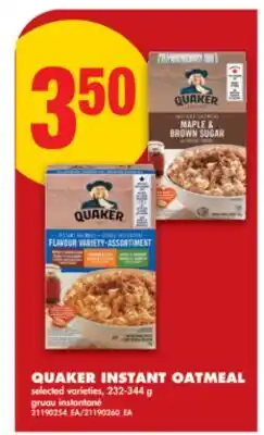 No Frills QUAKER INSTANT OATMEAL, 232-344 g offer