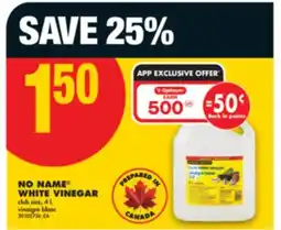 No Frills NO NAME WHITE VINEGAR, 4 L offer