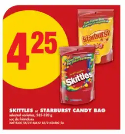 No Frills SKITTLES or STARBURST CANDY BAG, 235-320 G offer