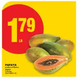 No Frills PAPAYA offer