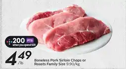 Sobeys Boneless Pork Sirloin Chops or Roasts offer