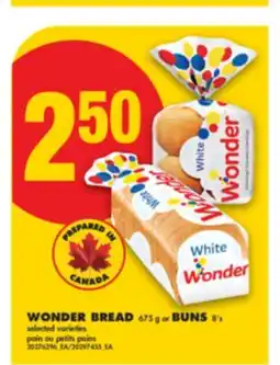 No Frills WONDER BREAD 675 G OR BUNS 8'S offer