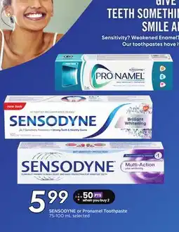 Sobeys SENSODYNE or Pronamel Toothpaste offer