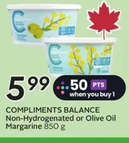 Sobeys COMPLIMENTS BALANCE Non-Hydrogenated or Olive Oil Margarine offer