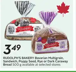 Sobeys RUDOLPH'S BAKERY Bavarian Multigrain, Sandwich, Poppy Seed, Rye or Dark Caraway Bread offer