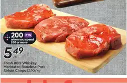 Sobeys Fresh BBQ Whiskey Marinated Boneless Pork Sirloin Chops offer