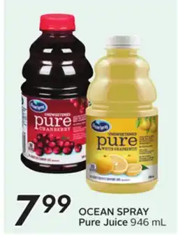 Sobeys OCEAN SPRAY Pure Juice offer