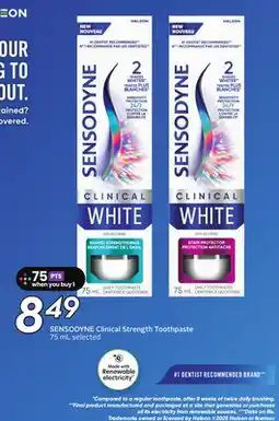 Sobeys SENSODYNE Clinical Strength Toothpaste offer
