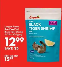 Longo's Longo's Frozen Raw, Easy Peel Black Tiger Shrimp offer