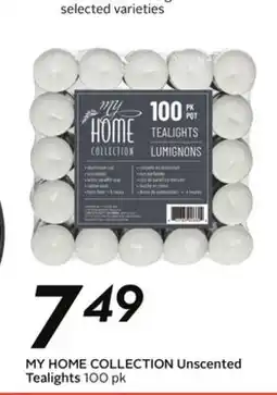 Sobeys MY HOME COLLECTION Unscented Tealights offer