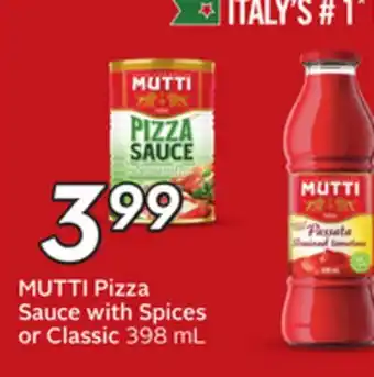 Sobeys MUTTI Pizza Sauce with Spices or Classic offer