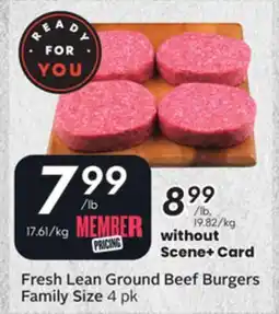 Sobeys Fresh Lean Ground Beef Burgers offer