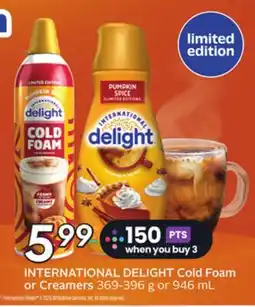 Sobeys INTERNATIONAL DELIGHT Cold Foam or Creamers offer